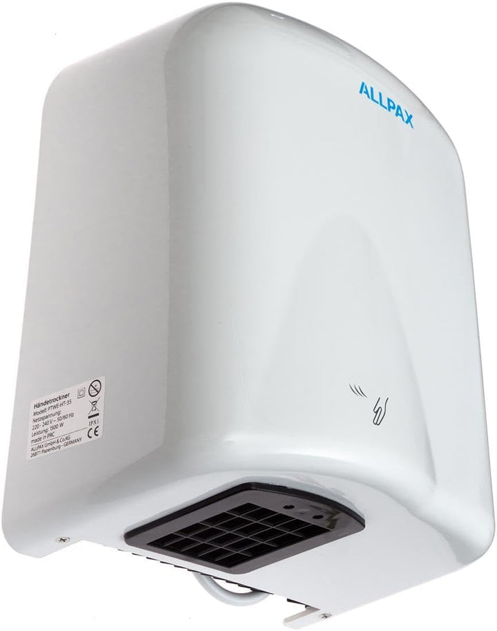 Allpax Händetrockner CITOMAT HT 35, Elektronischer Handtrockner zur Wandmontage, Weiss, Umweltschone
