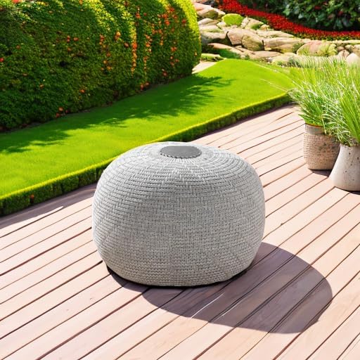 ENGLISH HOME Pouf Hocker, Rund Sitzpouf, Sitzhocker, Sitzpuff, Fusshocker, Strick Puff Hocker für Wo