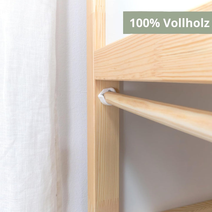 Vorhangstange für IKEA KURA Bett - Leiterseite | 100% Kiefernholz, splitterfrei verarbeitet · inkl.