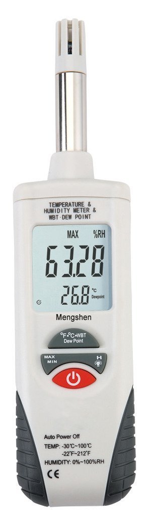 Mengshen LCD Digitales Psychrometer - Temperatur und Feuchtigkeitsmesser Relative Feuchtemessung Wet