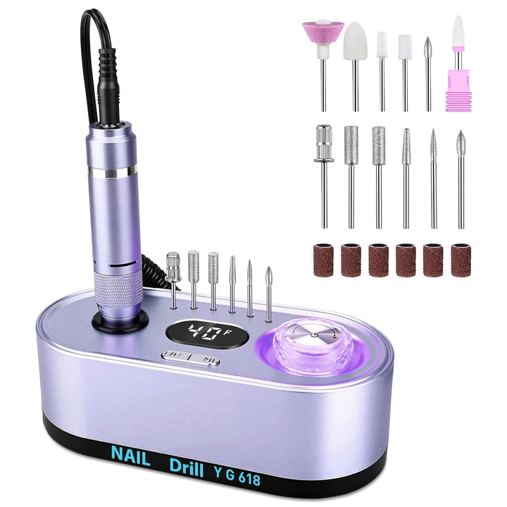 Elektrische Nagelfeile Nagelfräser Professioneller, 40000U/Min, LCD Maniküre Pediküre Set mit Multif