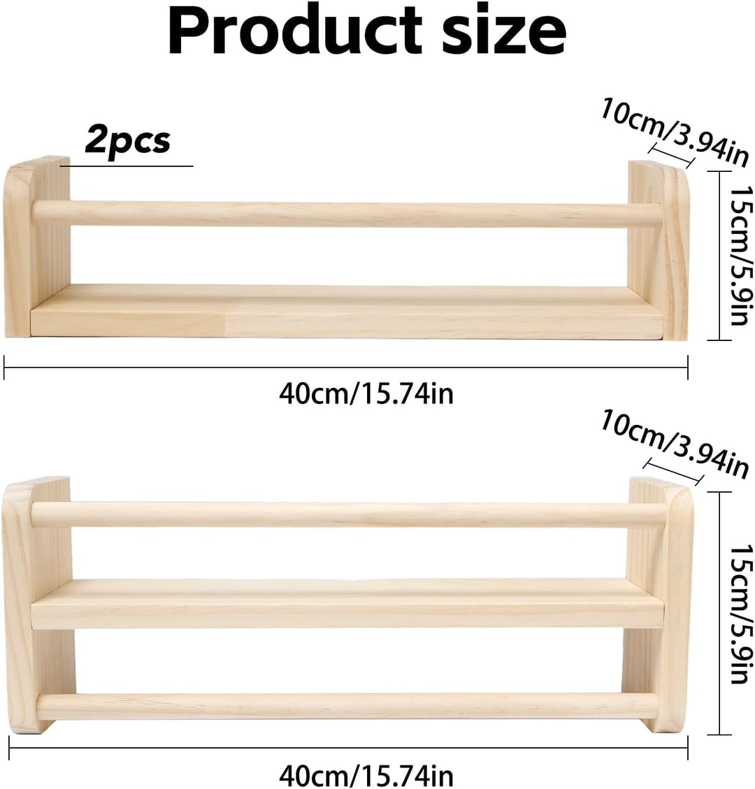 3Stück 40cm Bücherregal Kinder Wand Set Bücherregal Holz Wandregal Massiv Kiefer Schweberegale Schwe