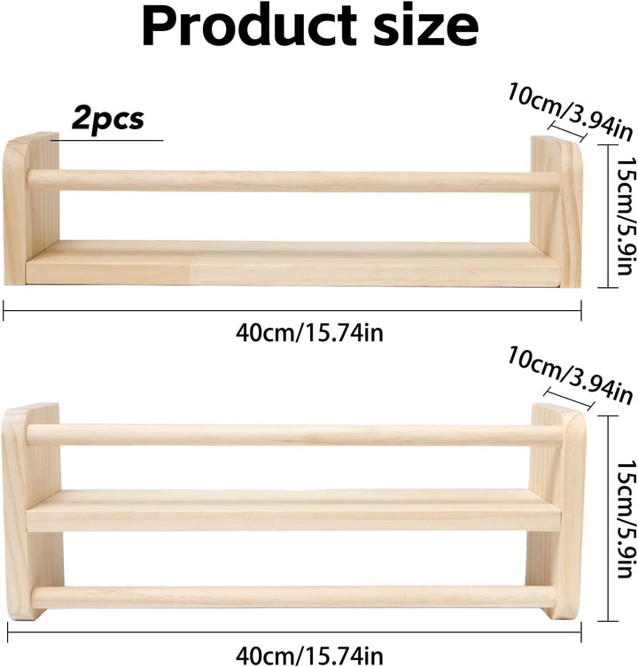 3Stück 40cm Bücherregal Kinder Wand Set Bücherregal Holz Wandregal Massiv Kiefer Schweberegale Schwe