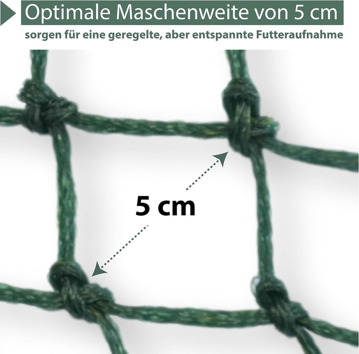 Extra grosses Heunetz für Pferde – 5cmx5cm Maschen - artgerechte Fütterung verbesserte Verdauung Heu