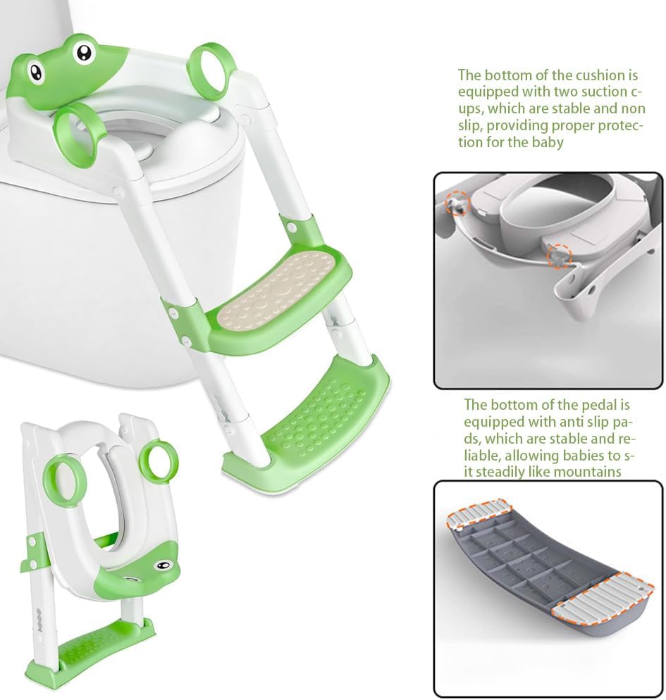 Toilettensitz Kinder mit Treppe, 2-in-1 kinder Toilettensitz mit Treppe, Verstellbar Toilettentraine