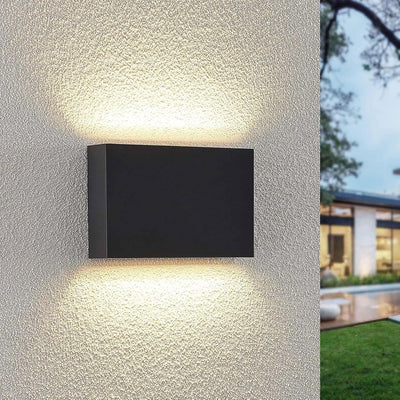 Lindby LED Wandleuchte aussen 'Jarte' (Modern) in Schwarz aus Kunststoff, LED-Aussenwandleuchten Wan