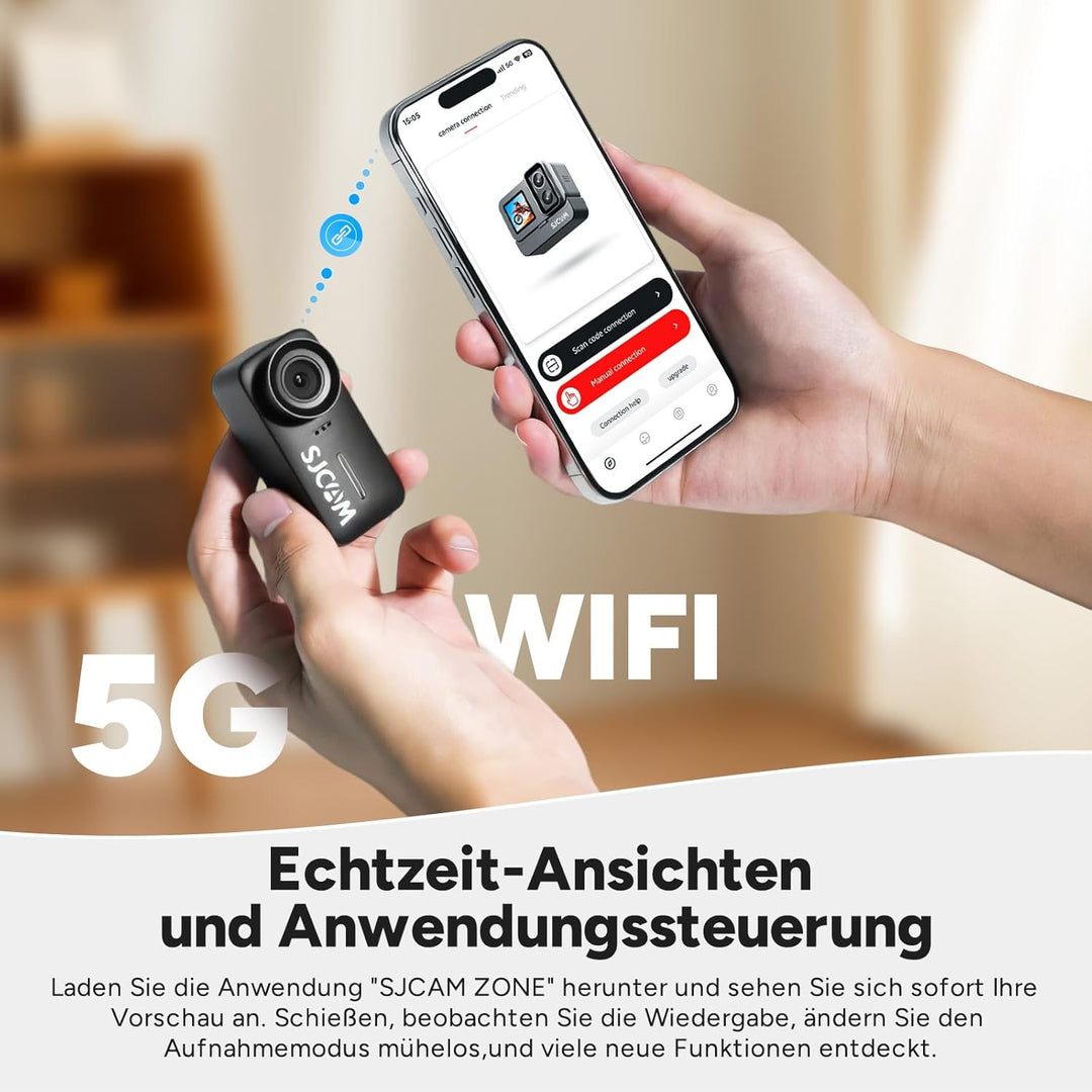 SJCAM C110Plus Action Cam 4K(Keine Speicherkarte),BodyCam Körperkamera Mini Magnetische,170° Fov POV