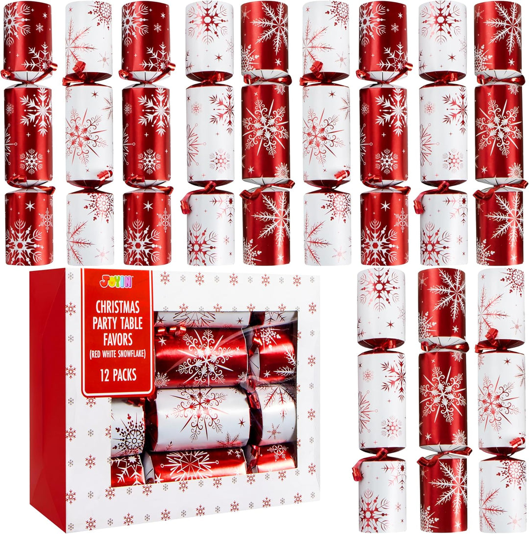 JOYIN 12 Stück Weihnachtsparty-Gastgeschenke ohne Schnappverschluss, rot und weiss, Party-Tischgesch