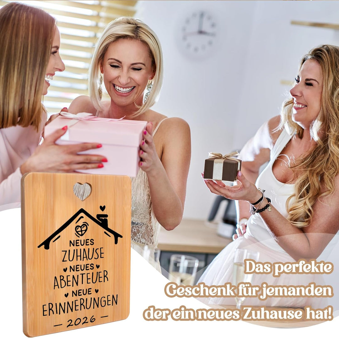 Einzugsgeschenke Haus, Geschenk zum Einzug - Bambus Schneidebrett, Einzugsgeschenke Wohnung, Geschen