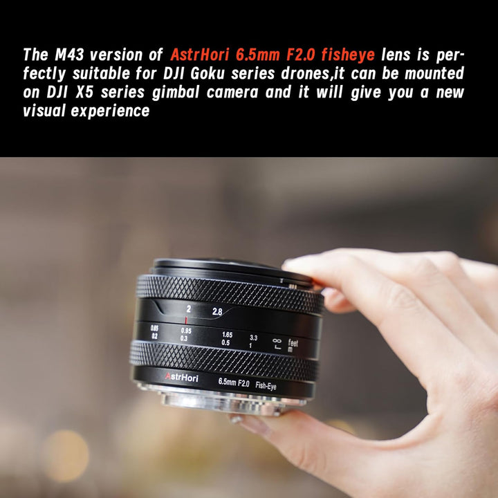 AstrHori 6.5mm F2.0 APS-C Fisheye Objektiv für Fuji X, Manueller Fokus 192° Ultraweitwinkel Objektiv