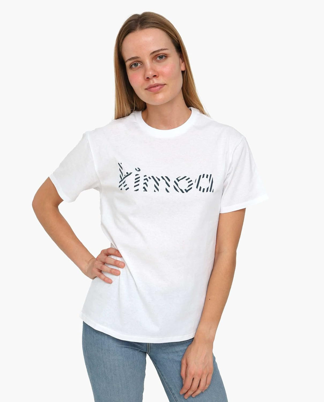 Kimoa Unisex Streaky Eco Weiss T-Shirt (1er Pack) XS-S Weiss, XS-S Weiss