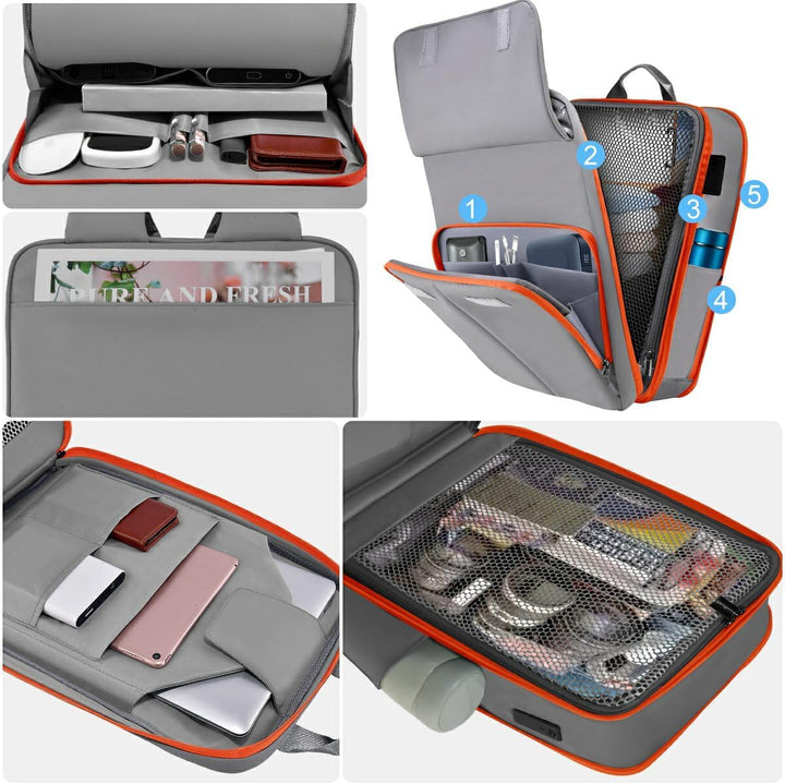 ZINZ Schlanker und Erweiterbarer Laptop-Rucksack 15,6 16 17 Zoll Reise-Business-Rucksack Regenfester