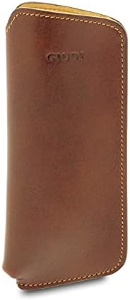 GIUDI ® - Brillenetui aus Kalbsleder, echtes Leder, braun, 17,50 x 7,00 x 3,00 cm,, Braun