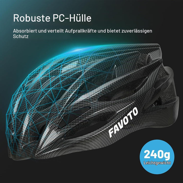 Favoto Fahrradhelm für Erwachsene Fahrrad Helmet mit Abnehmbarer Innenfutter Verstellbar Rennradhelm