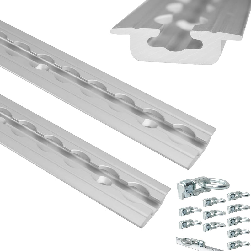 NTG 2 x 2 m Alu Airlineschiene, zum Einlassen, versenkbar als Bodenprofil 2m 1975mm -Sparset- m. 10x