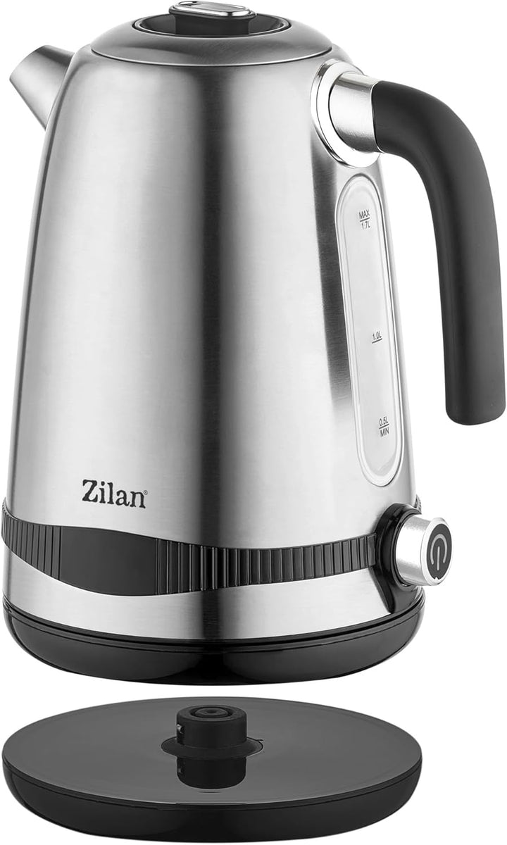 Zilan Digitaler Wasserkocher Edelstahl 1,7 lt Trockenkochschutz Temperaturregelfunktion Warmhaltefun