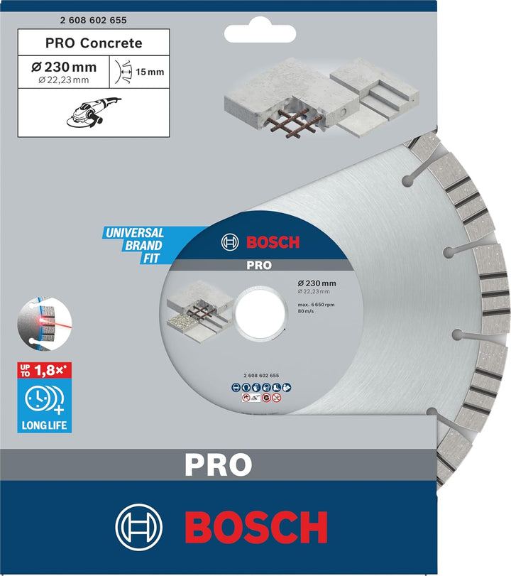 Bosch Professional Diamanttrennscheibe Best für Concrete, 230 x 22,23 x 2,4 x 15 mm, 230 x 22,23 x 2
