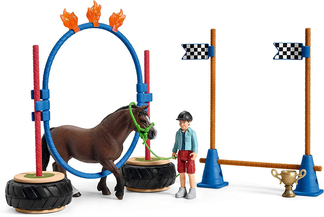 Schleich Farm World | Pony Agility Rennen 42482 | 26 Teile neue Verpackung, neue Verpackung