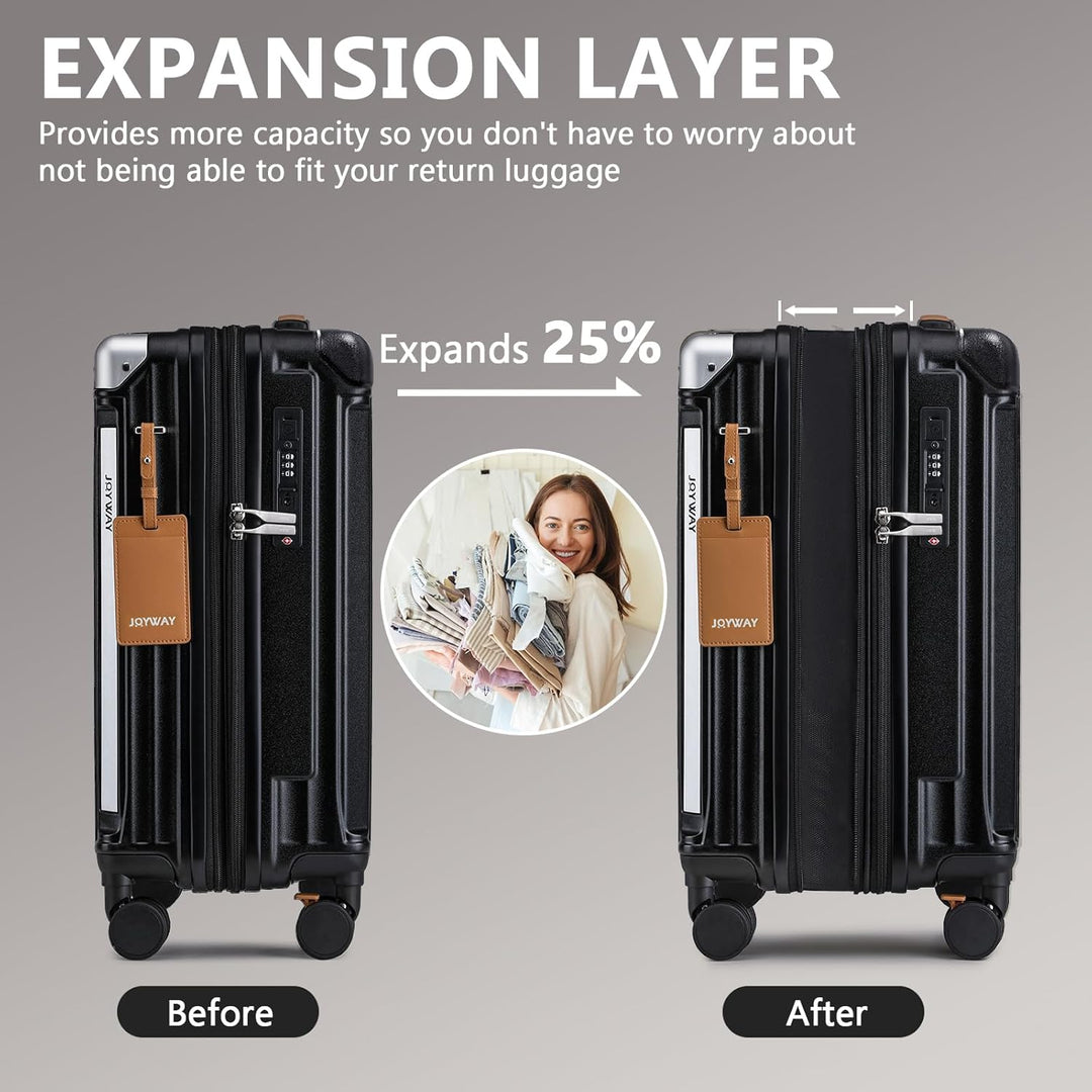 Joyway Koffer Reisekoffer von ABS Hartschalen Erweiterbar Trolley Kofferset mit TSA Schloss und 4 Ro