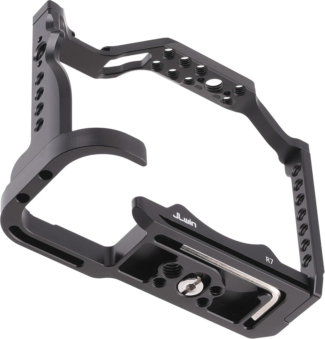 EOS R7 Cage, Hersmay Aluminium Kamerakäfig Camera Cage für Canon EOS R7 spiegellose Kameras, Vloggin