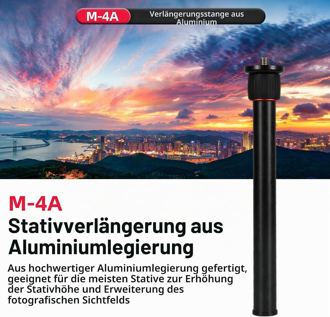 Fotopro Stativ-Verlängerungsrohr, 2-teilig/40 cm, Aluminium-Stativ-Mittelsäule, maximale Traglast 10