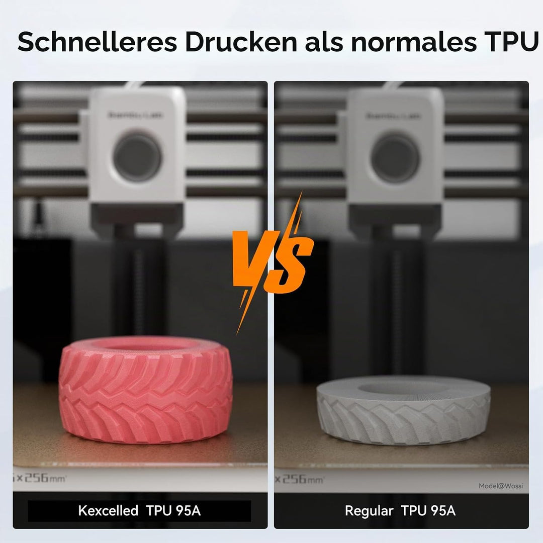 kexcelled TPU 95A Filament, Flexibel und Weich, Hervorragende Elastizität, 1,75mm 1kg Spule Rolle, 3