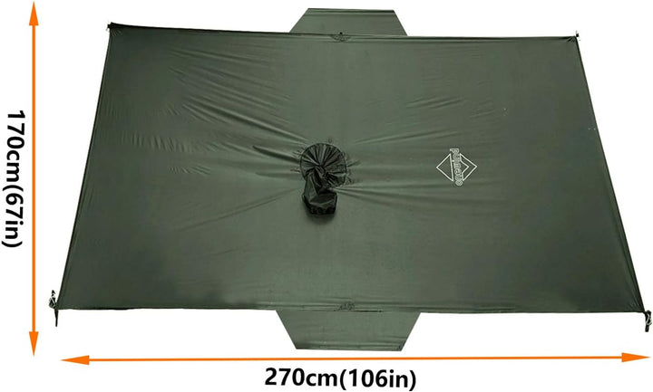 onewind Rucksack Regen Poncho Ultraleichte Kapuze Regenmantel L Olive Grün-270cm*170cm, L Olive Grün