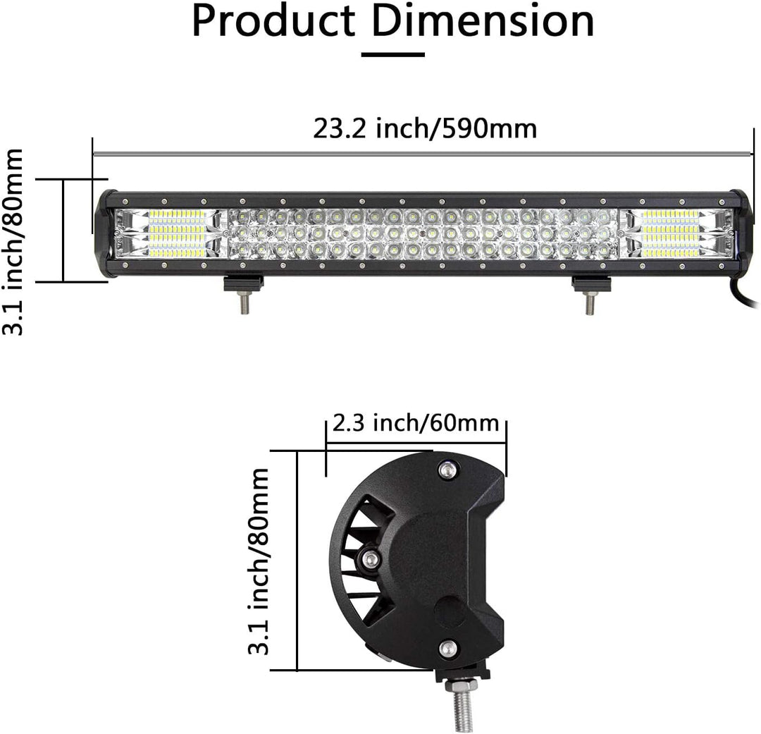 LED Arbeitsscheinwerfer Bar, SKYWORLD 23 Zoll 324W LED Scheinwerfer Lightbar 12V 24V mit Kabelbaum F