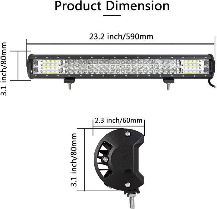 LED Arbeitsscheinwerfer Bar, SKYWORLD 23 Zoll 324W LED Scheinwerfer Lightbar 12V 24V mit Kabelbaum F
