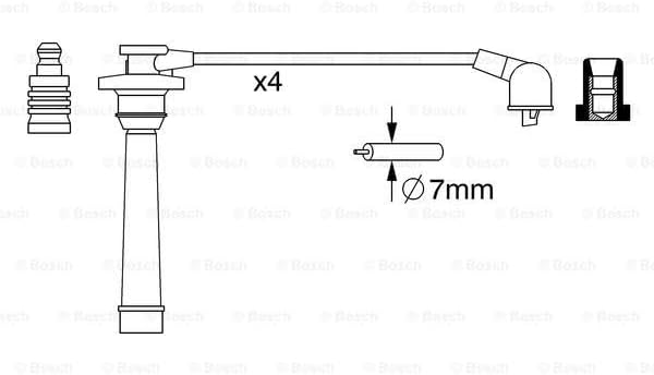 Bosch 0986357272 - Zündleitung - 4er Set