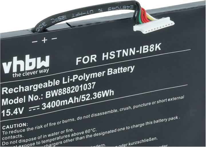 vhbw Akku kompatibel mit HP Envy 13-AH1004TX(5HS48PA), 13-AH1005TU Notebook (3400mAh, 15,4V, Li-Poly