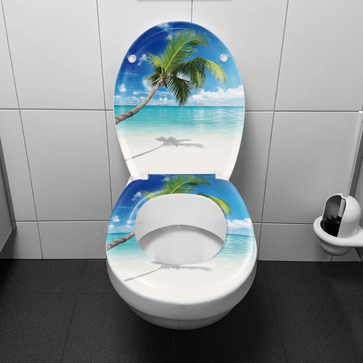 LILIIN Toilettendeckel WC Sitz, Absenkautomatik & Quick-Release, Antibakteriell, Duroplast Klodeckel