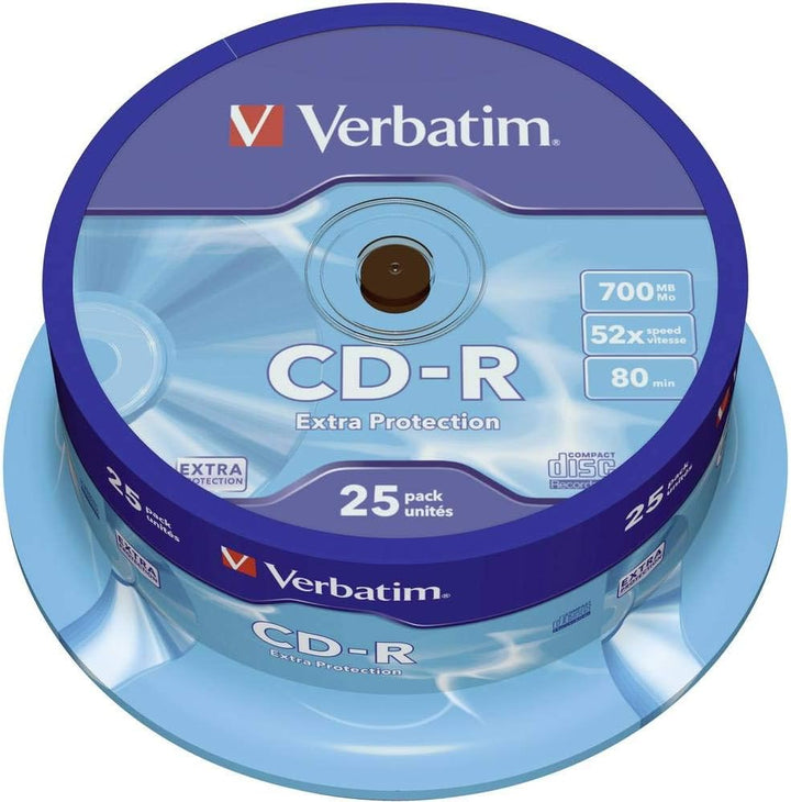 Verbatim CD-R Extra Protection, CD-Rohlinge mit 700 MB Datenspeicher, ideal für Foto- und Video-Aufn