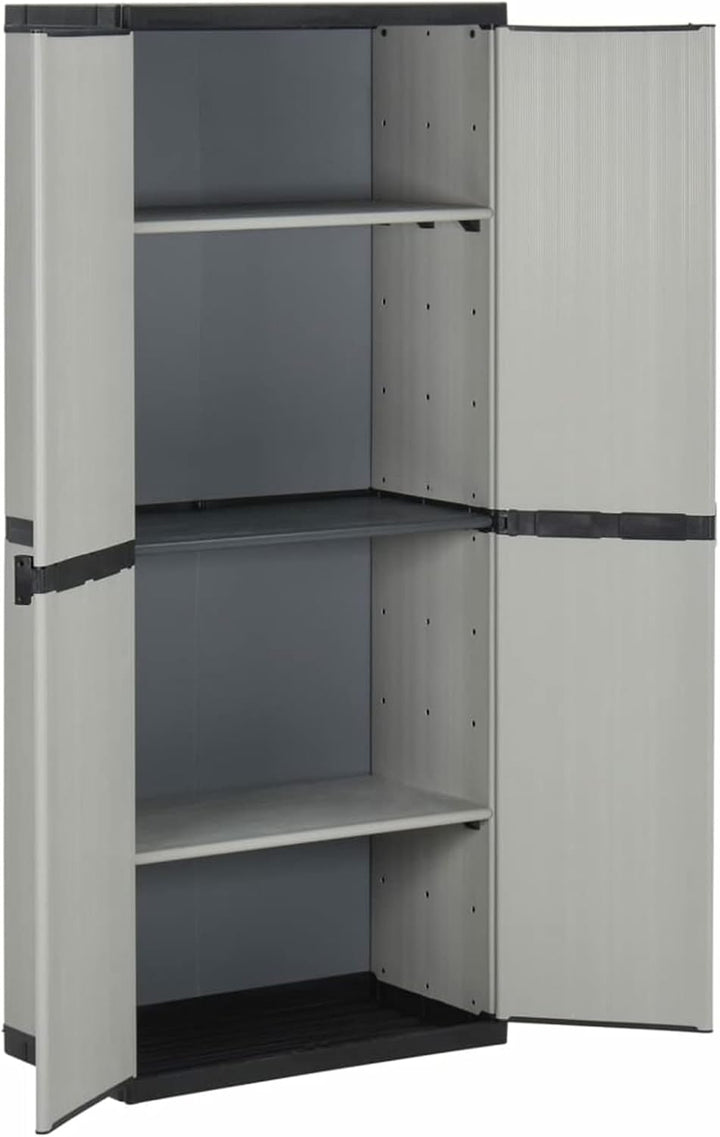 Tidyard Kunststoffschrank Balkonschrank Gartenschrank Putzschrank Kellerschrank Lagerschrank mit 2 T