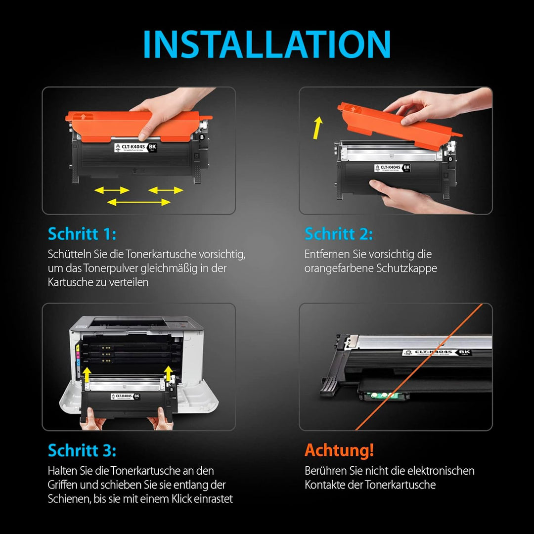 Smart Ink kompatible Tonerkartusche als Ersatz für Samsung CLT-404 CLT-P404C CLT-K404S CLT-C404S 4 T