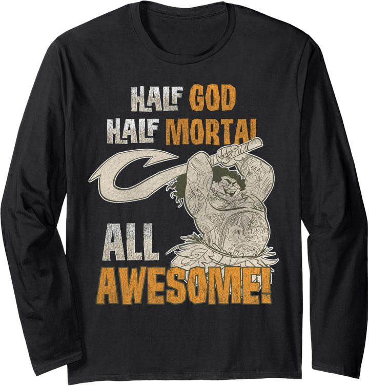 Disney Moana Maui Half God Half Mortal All Awesome Portrait Langarmshirt