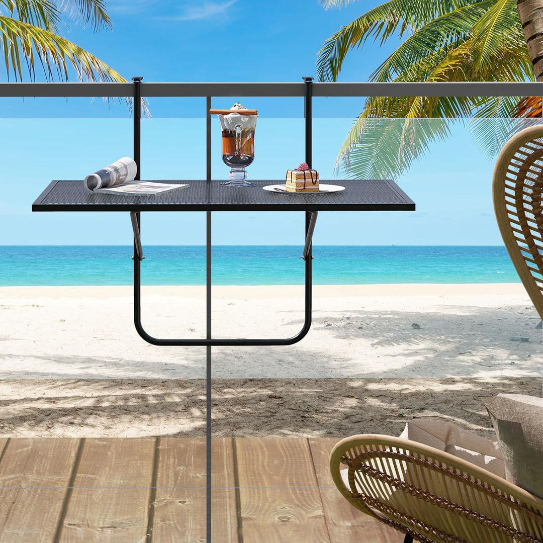 GIANTEX Balkontisch klappbar Hängetisch, Balkonhängetisch 60,5 x 50,5cm, Klapptisch Gartentisch zum