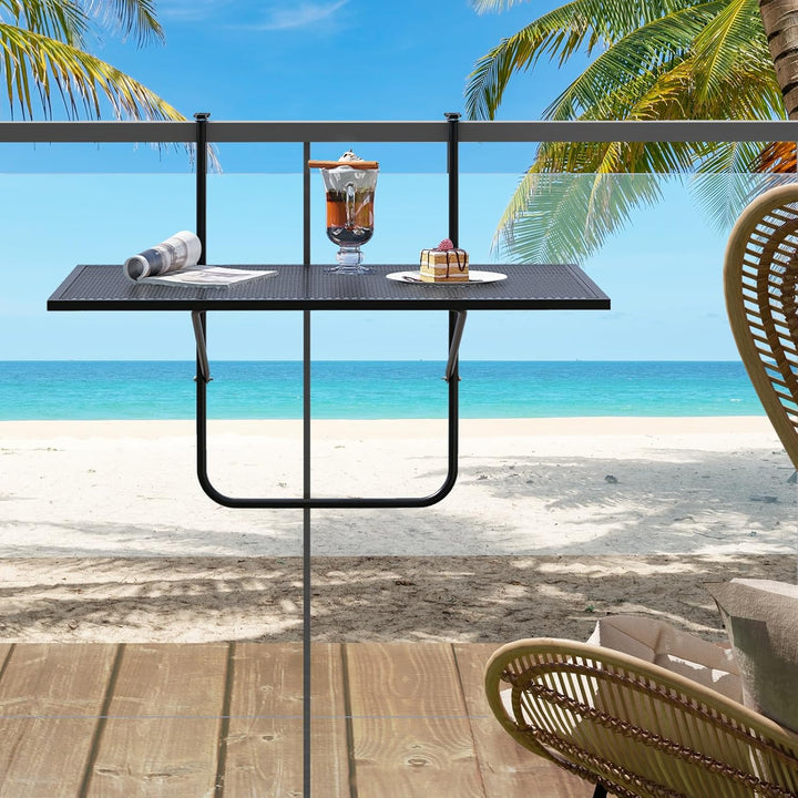 GIANTEX Balkontisch klappbar Hängetisch, Balkonhängetisch 60,5 x 50,5cm, Klapptisch Gartentisch zum