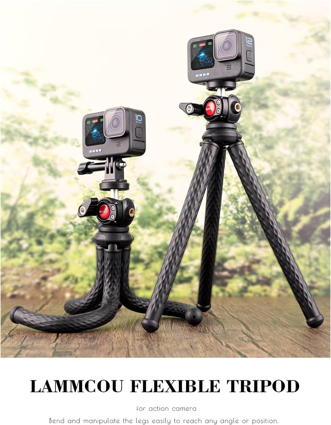 Lammcou Go Pro Stativ, Action Kamera Flexibel Octopus Gorrila Pod & Stativhalterung, Multistativ Kom