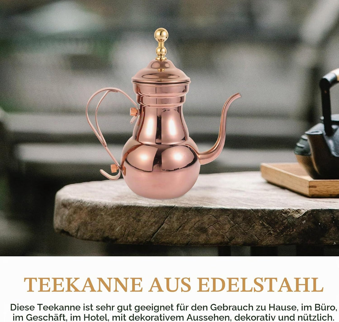 Kleine Teekanne aus Edelstahl, Teekanne Mit Teesieb Edelstahl-Herd Teebereiter Im Orientalischen Sti