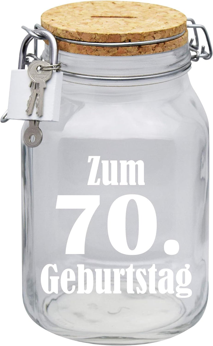Spardose Zum 70. Geburtstag Geld Geschenk Idee Transparent XL