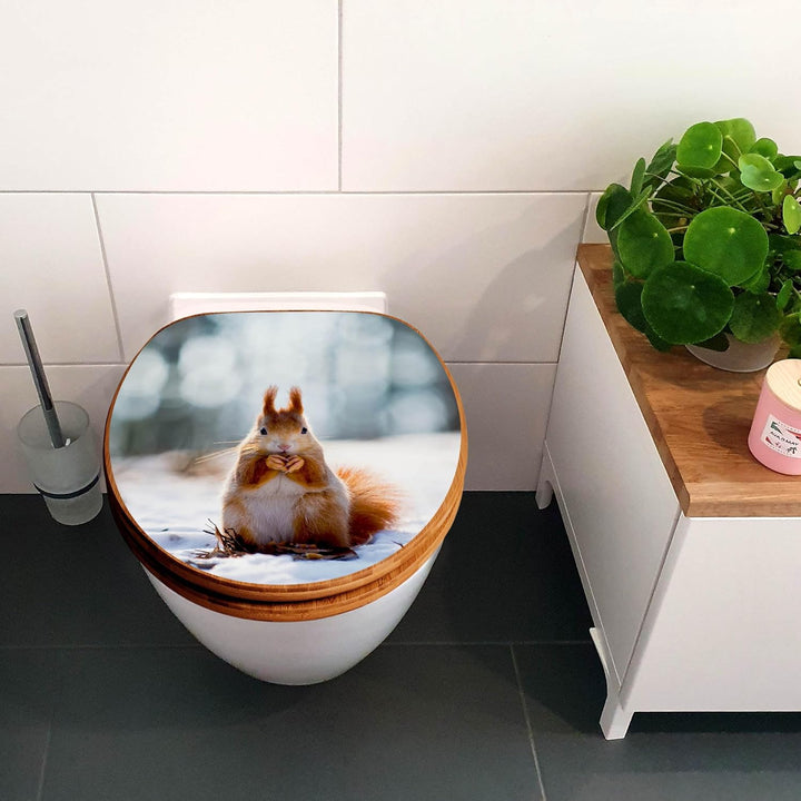 banjado Design WC Sitz Bambus Absenkautomatik 45,8x37,5cm - Toilettendeckel mit Absenkautomatik Holz