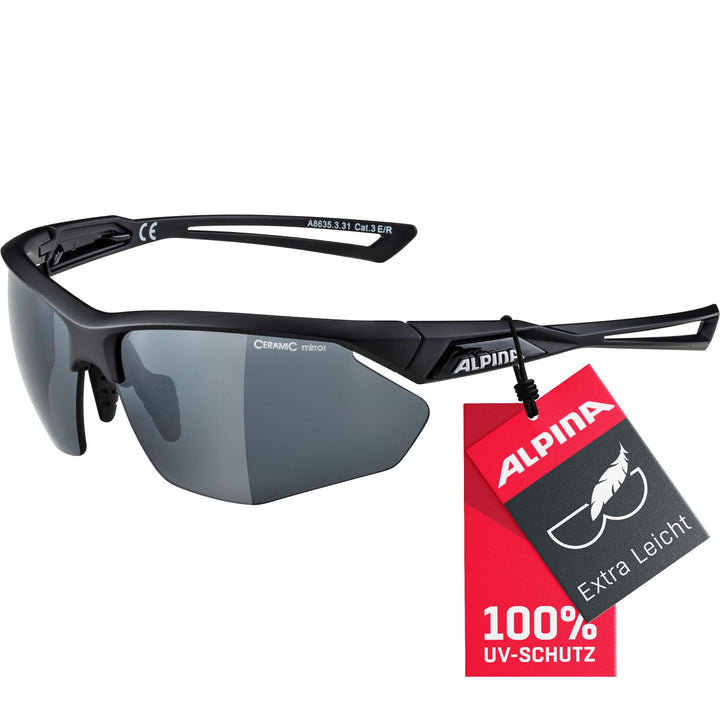 ALPINA NYLOS HR - Verspiegelte und Bruchsichere Sport- & Fahrradbrille für Erwachsene, individuell a