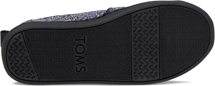 TOMS Mädchen Classic Alpargata Flacher Slipper 38 EU Schwarzer Grober Glitzer, 38 EU Schwarzer Grobe