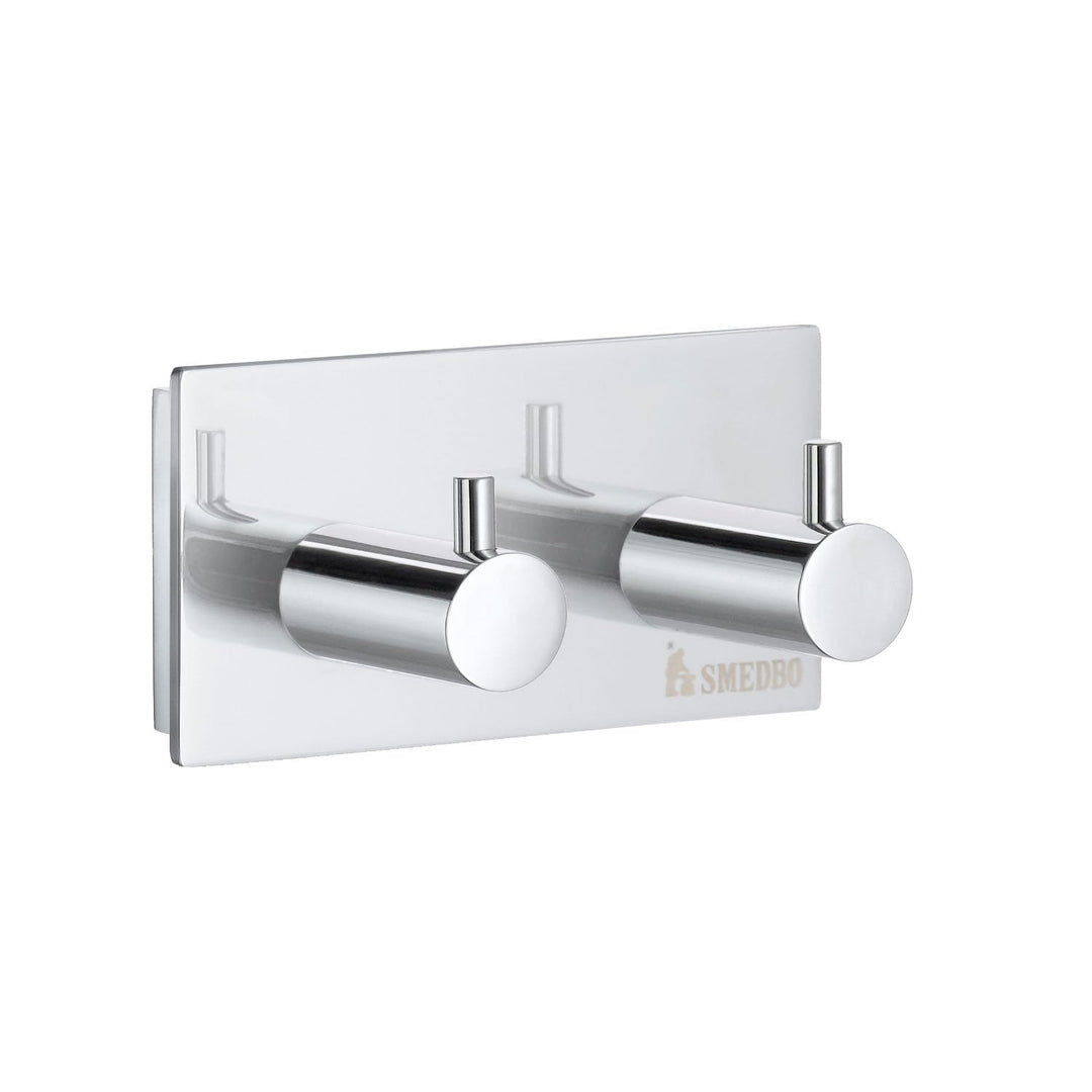 Smedbo "Pool" Double Towel Hook, Polished Chrome,8 x 3.9 x 4 cm