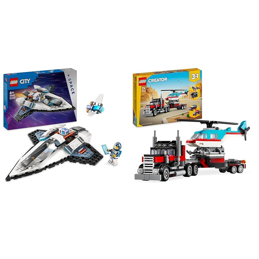 LEGO City Raumschiff, Weltraum-Spielzeug mit Space Shuttle für Kinder zum Bauen &amp; Creator 3in1 Tiefl