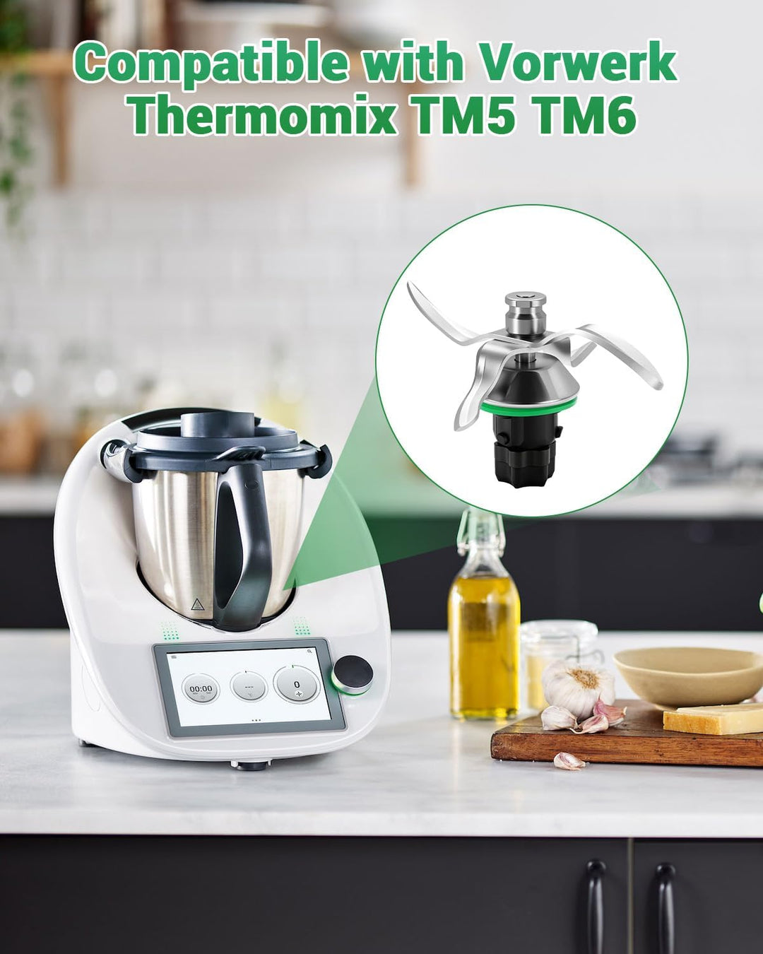 Ersatzmesser für Thermomix TM5 und TM6, Hochwertiges Edelstahl Mixmesser, Perfekt für Zerkleinern, R