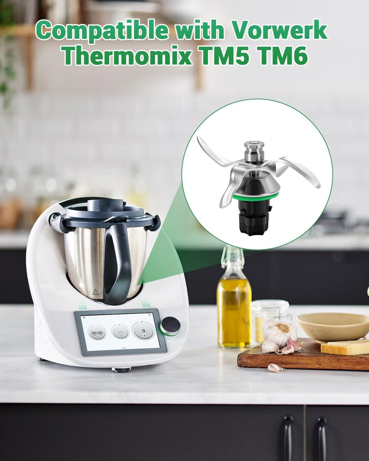 Ersatzmesser für Thermomix TM5 und TM6, Hochwertiges Edelstahl Mixmesser, Perfekt für Zerkleinern, R