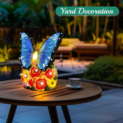 Linkax Geschenke für Frauen Mama Oma, Solar Gartenfiguren Schmetterling Gartendeko für Draussen, mit