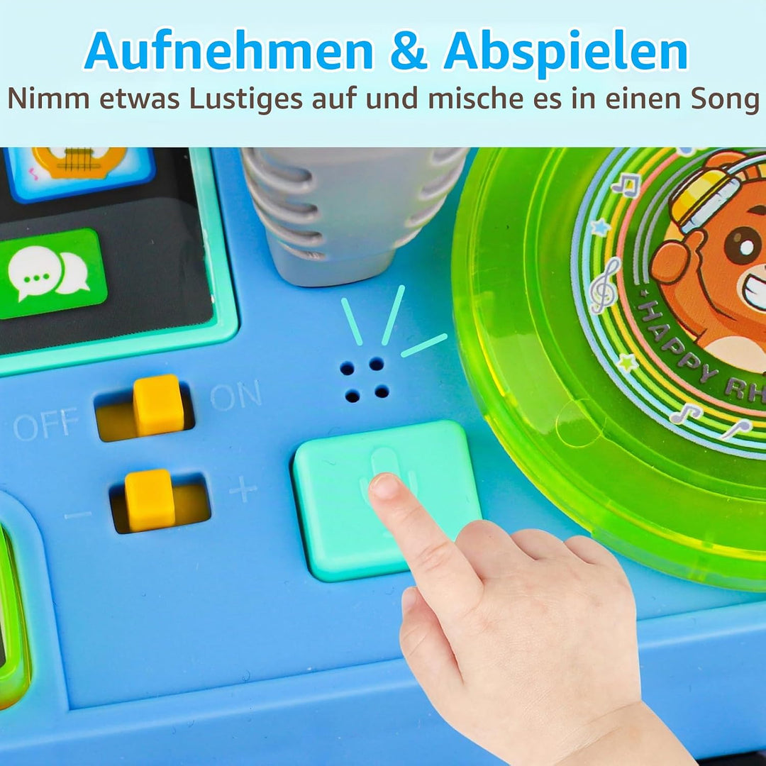 Lypsochaat Baby Spielzeug ab 1 2 3 Jahre mit Musik und Licht, Musikspielzeug Kinder Spielzeug DJ Pul